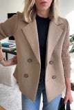 Grace - Elegant Solid Turn-Down Collar Knit-Sleeve Blazer