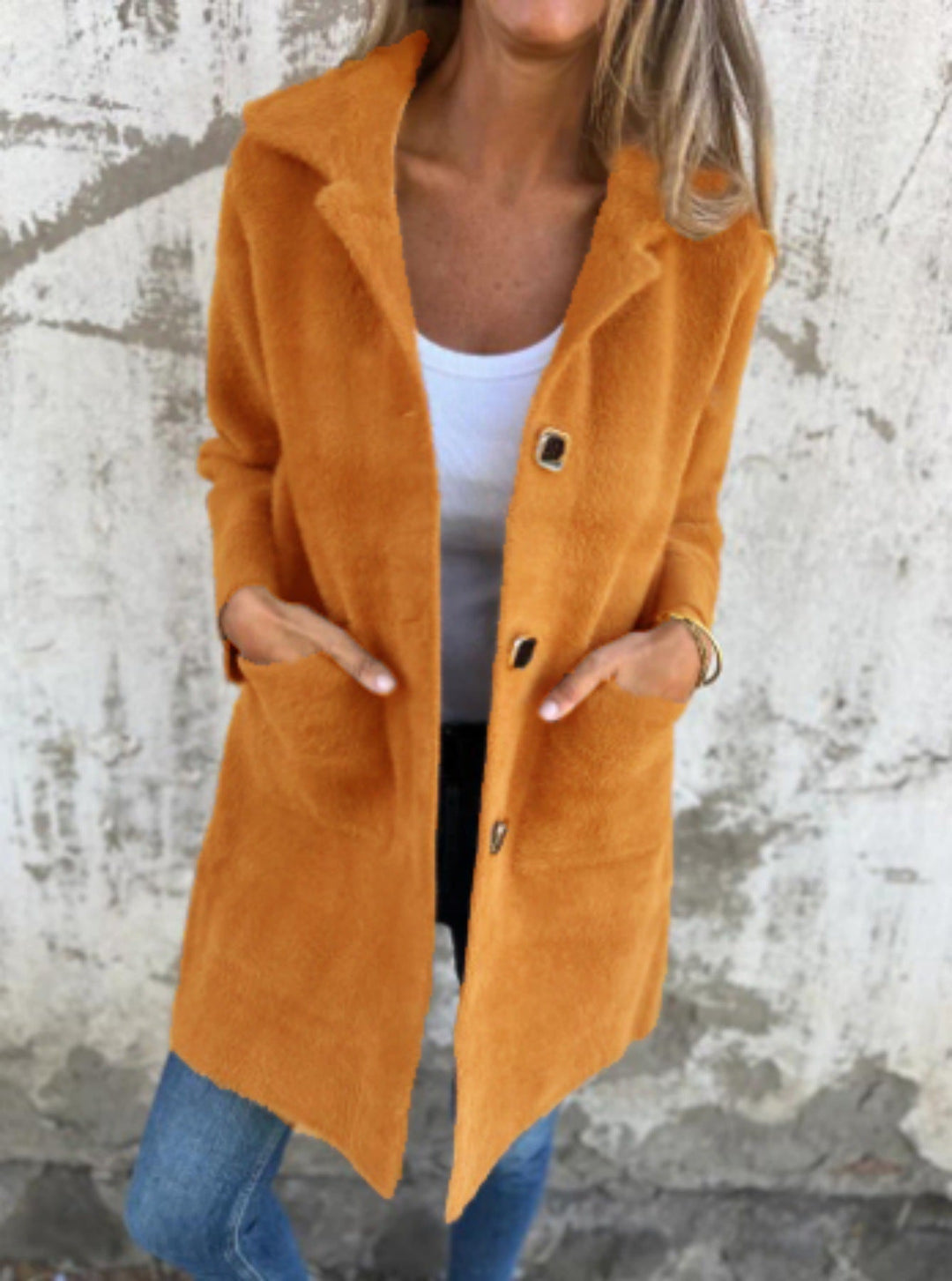 MARCE | Casual, Single-Breasted Thick Coat with Lapels