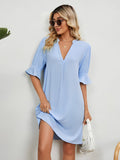 Amy - Casual Loose Pleated Knee Length Dress