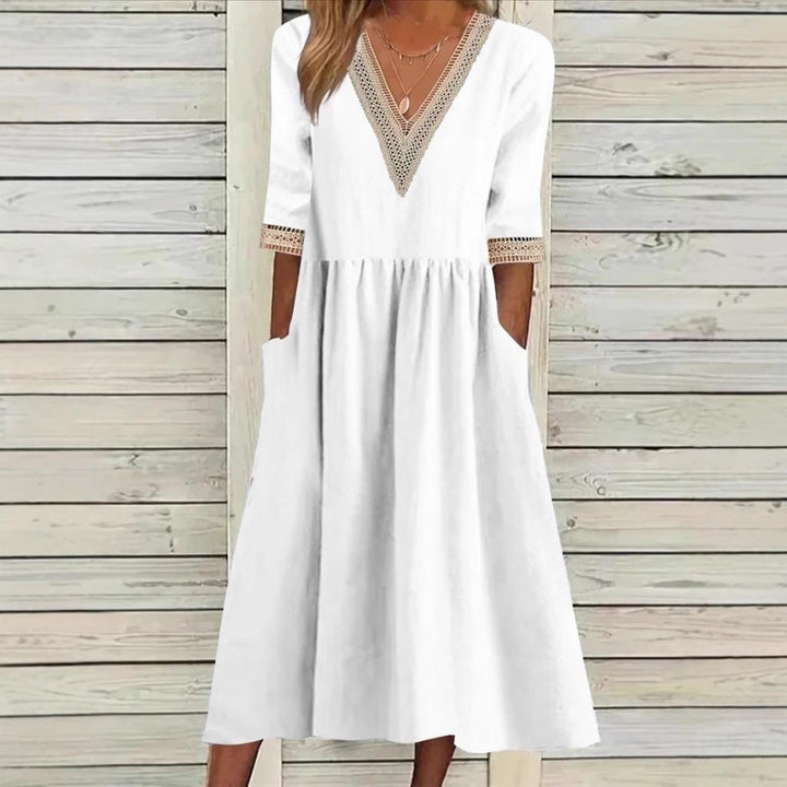 LIVIA | VESTIDO MIDI DE ENCAGE