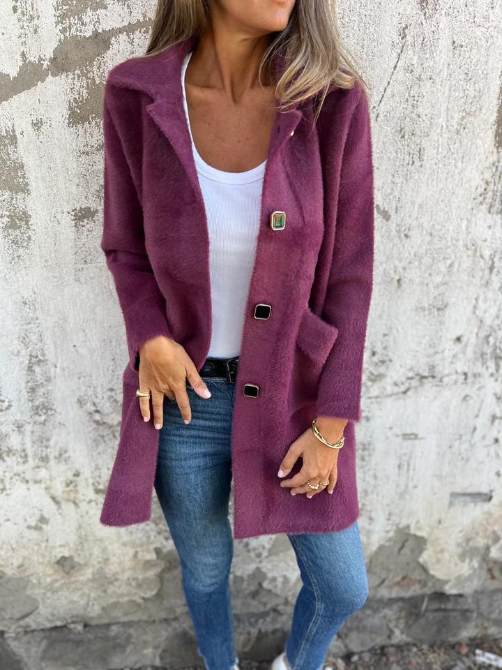 MARCE | Casual, Single-Breasted Thick Coat with Lapels