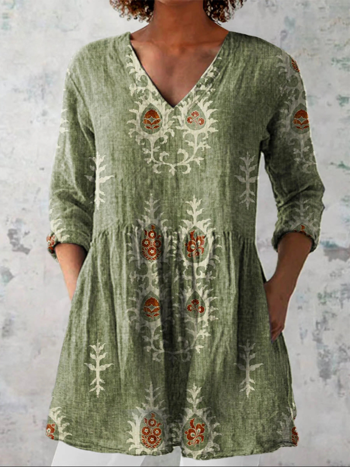Maeve | Camisa Larga de Cuello en V