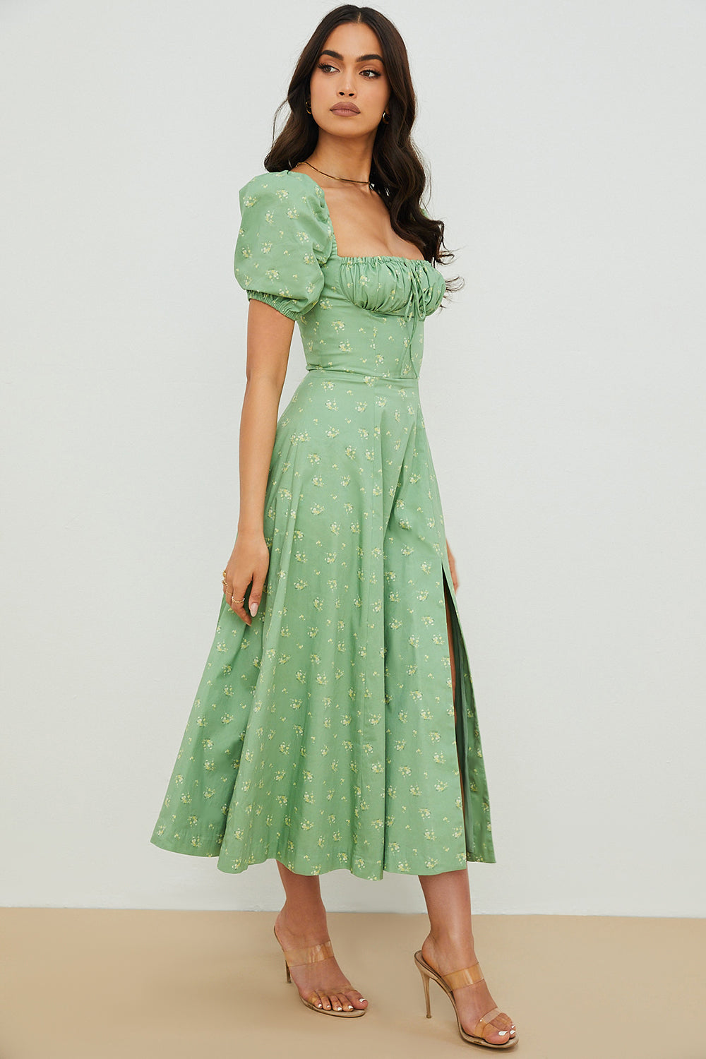 Aviana - Vestido de Mangas Abullonadas Bloom