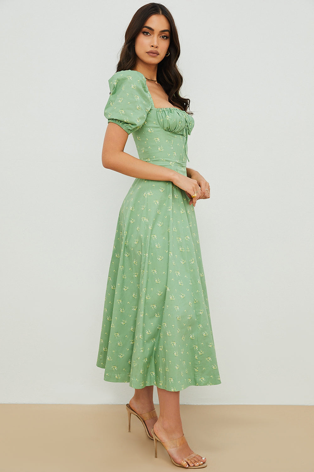 Aviana - Vestido de Mangas Abullonadas Bloom