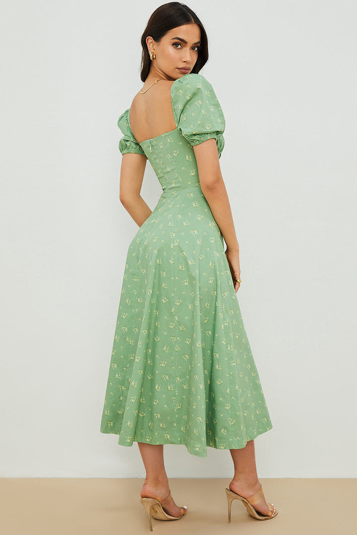 Aviana - Vestido de Mangas Abullonadas Bloom
