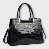 Olivia - Glossy Crocodile Pattern Handbag