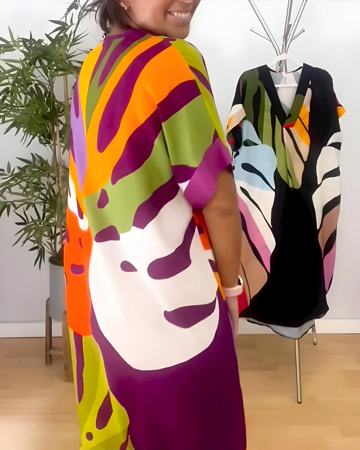 Rianna - Vestido de Estampado Abstracto