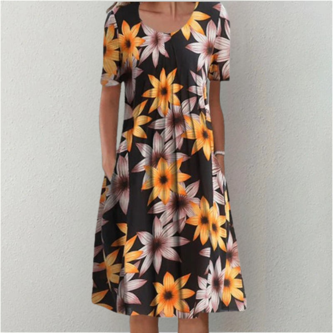 Hailey | Vestido floral elegante y casual con bolsillos