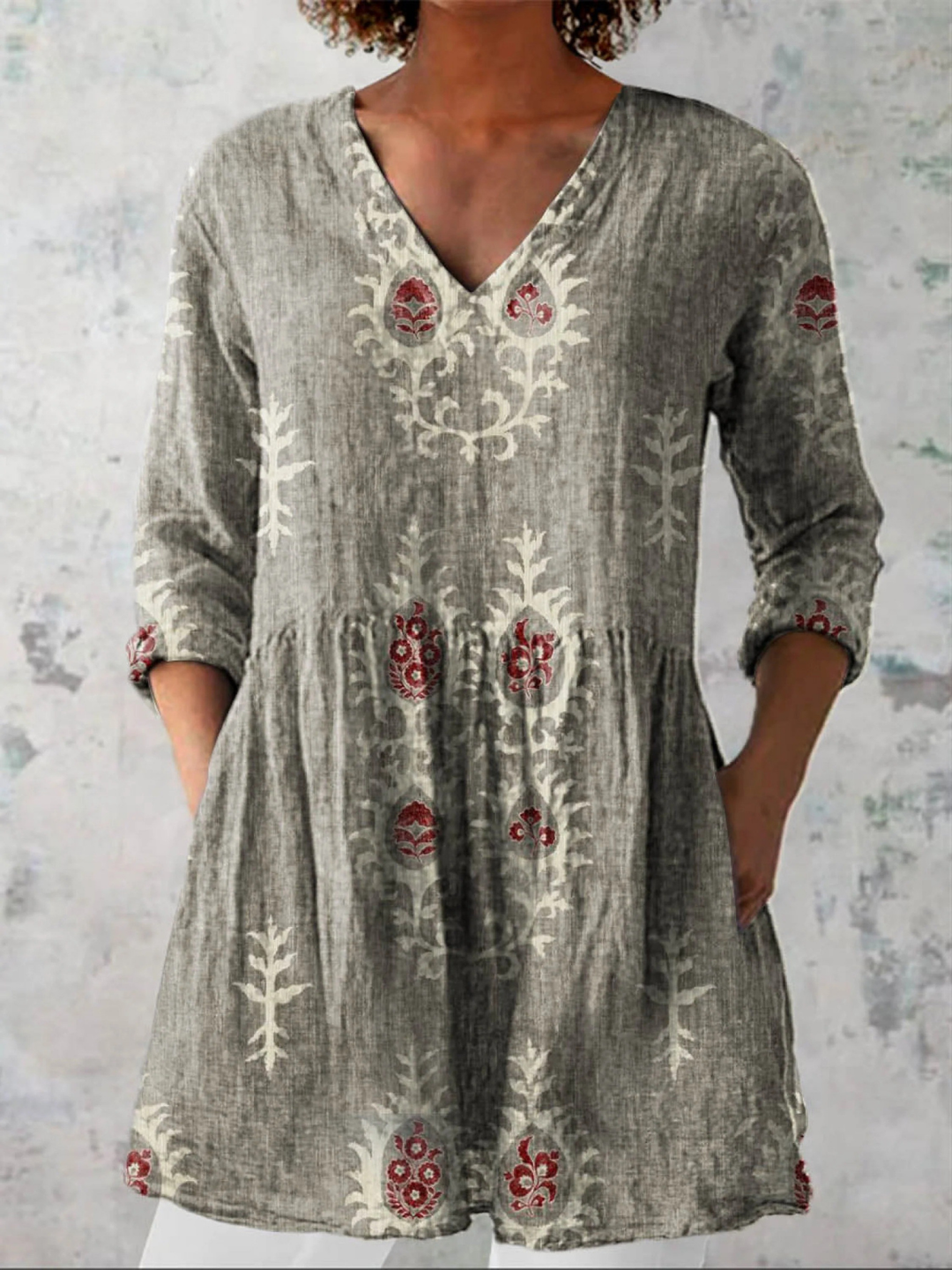 Maeve | Camisa Larga de Cuello en V