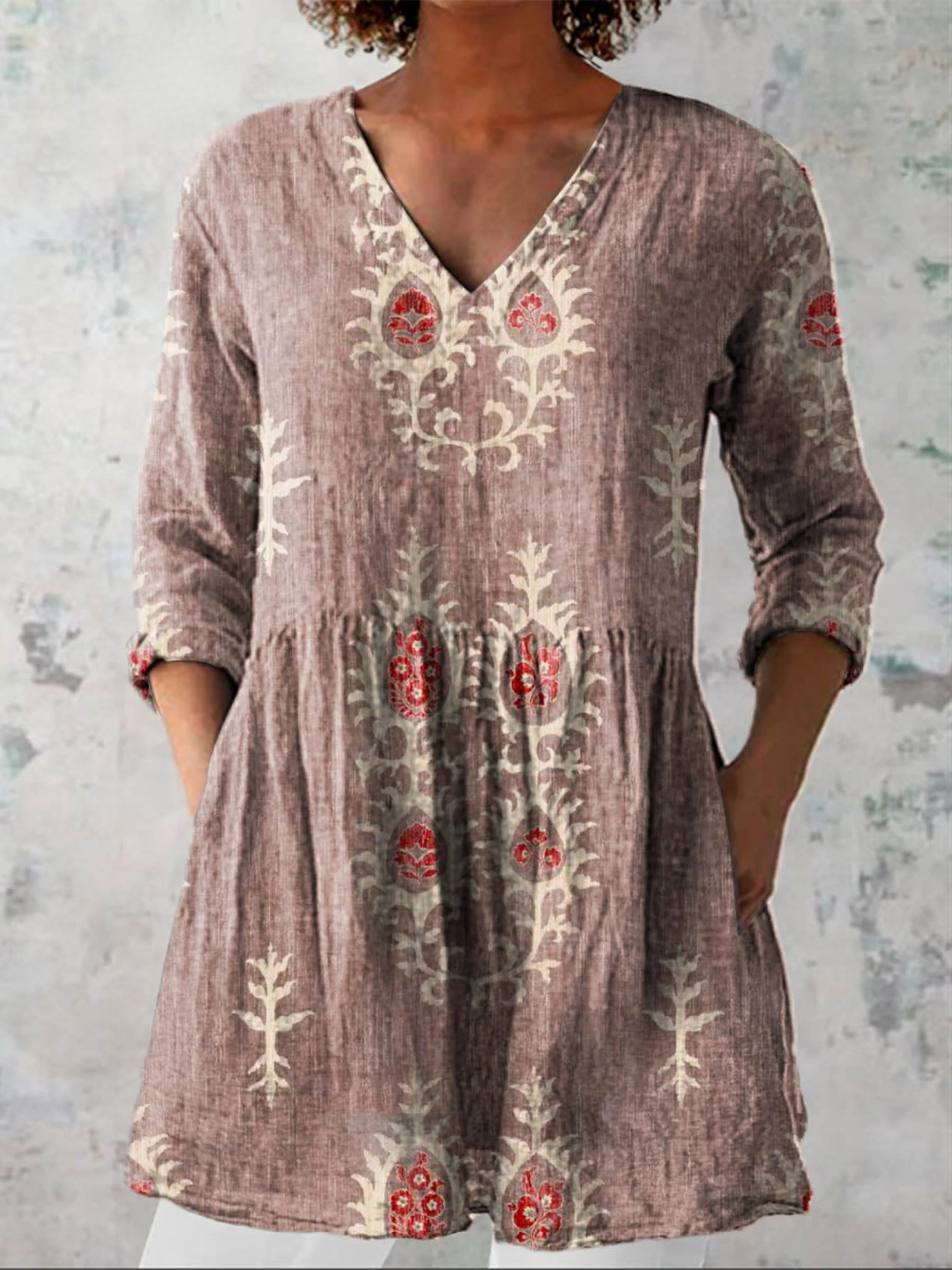 Maeve | Camisa Larga de Cuello en V