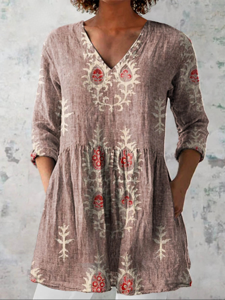 Maeve | Camisa Larga de Cuello en V