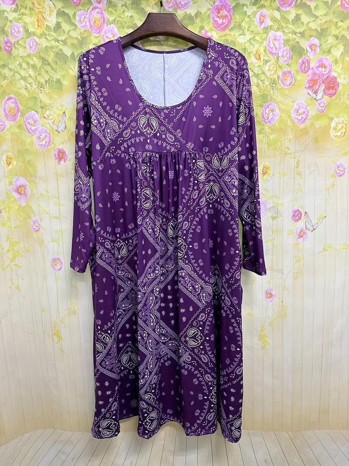 ELOWEN | VESTIDO MIDI DE MANGAS LARGAS CASUAL