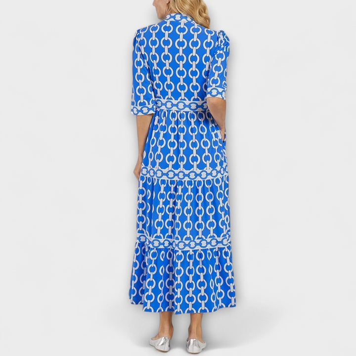 JULIANA | VESTIDO MIDI CON MOTIVO DE CADENA