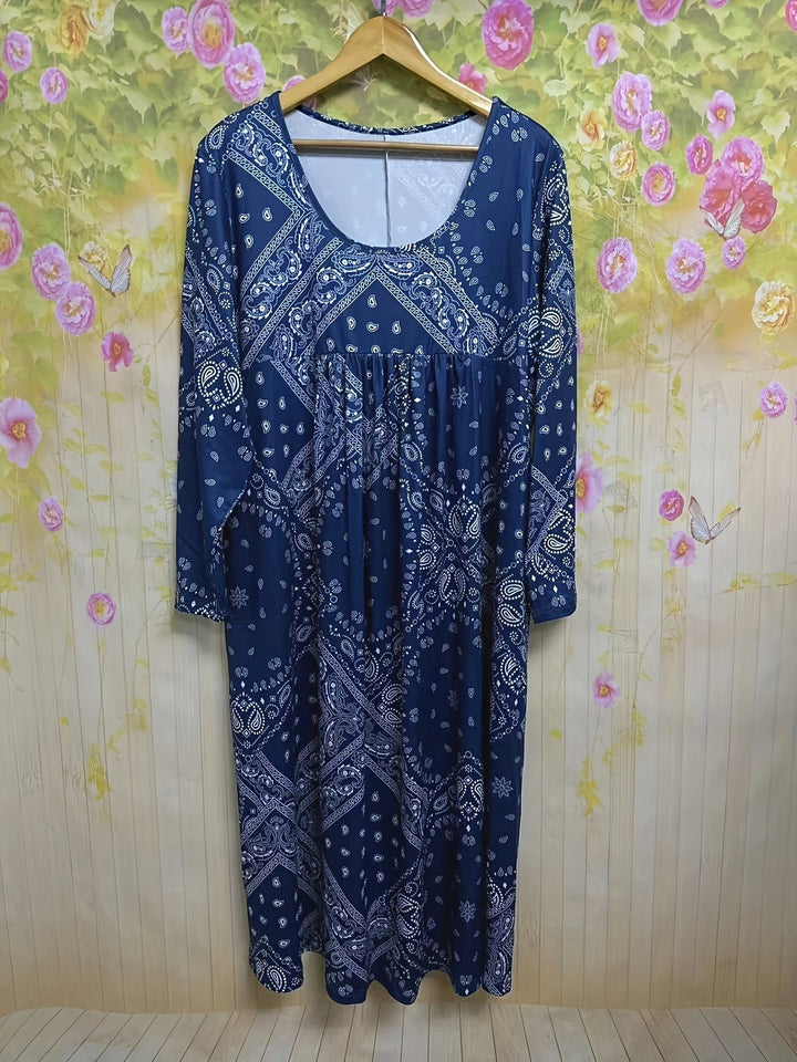 ELOWEN | VESTIDO MIDI DE MANGAS LARGAS CASUAL