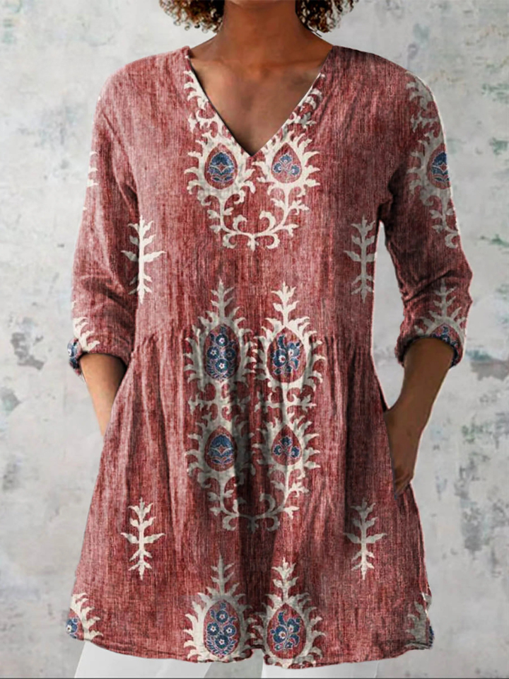 Maeve | Camisa Larga de Cuello en V