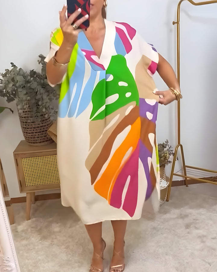 Rianna - Vestido de Estampado Abstracto