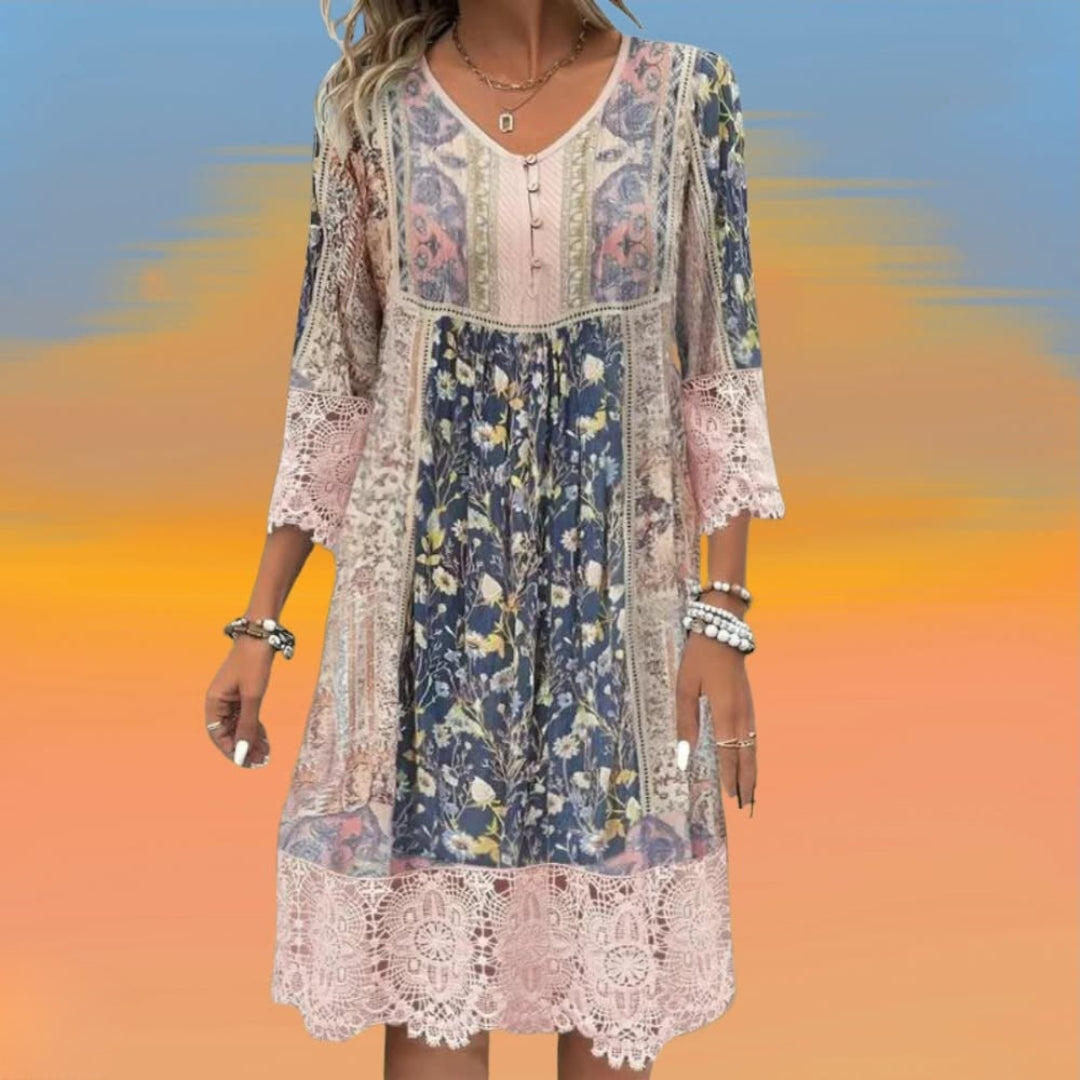 NAYA | VESTIDO MIDI FLUIDO BOHO LUXE