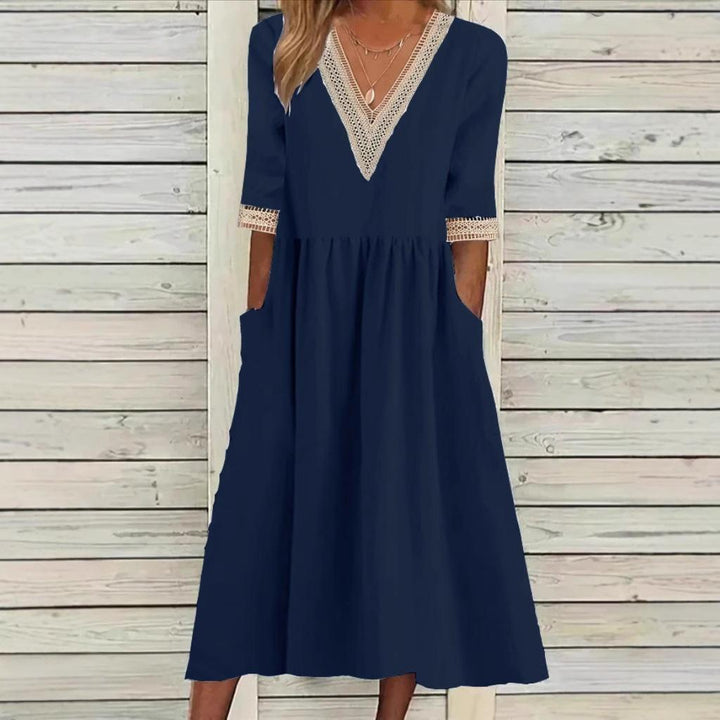 LIVIA | VESTIDO MIDI DE ENCAGE
