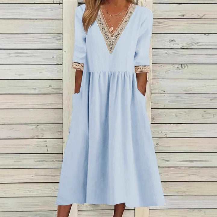 LIVIA | VESTIDO MIDI DE ENCAGE