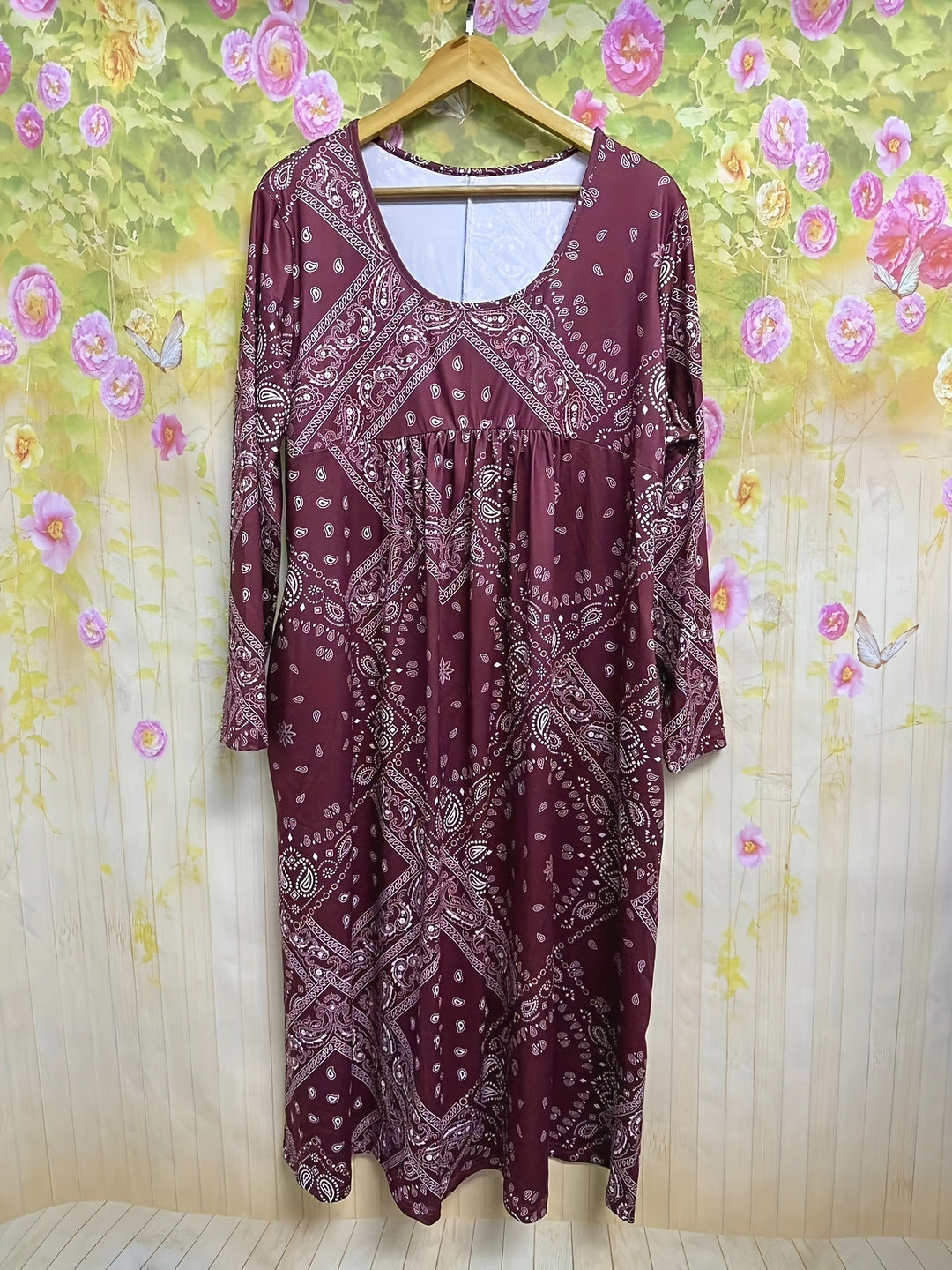 ELOWEN | VESTIDO MIDI DE MANGAS LARGAS CASUAL