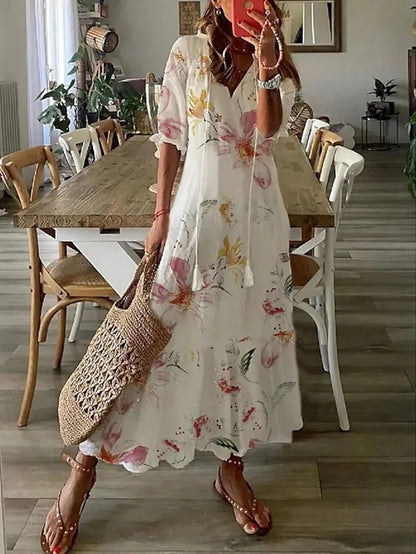 Michaela - Vestido Boho con Cobertura del Vientre