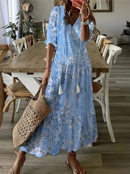 LUNA | VESTIDO MIDI DE ESTILO BOHO SIN ESFUERZO