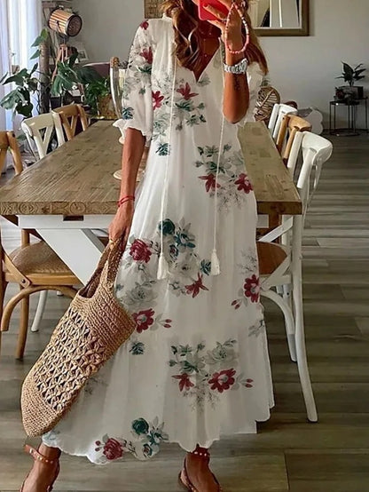 Michaela - Vestido Boho con Cobertura del Vientre